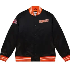 Men Mitchell & Ness Jackets & Outerwear-Heavyweight Satin Jacket Cincinnati Bengals