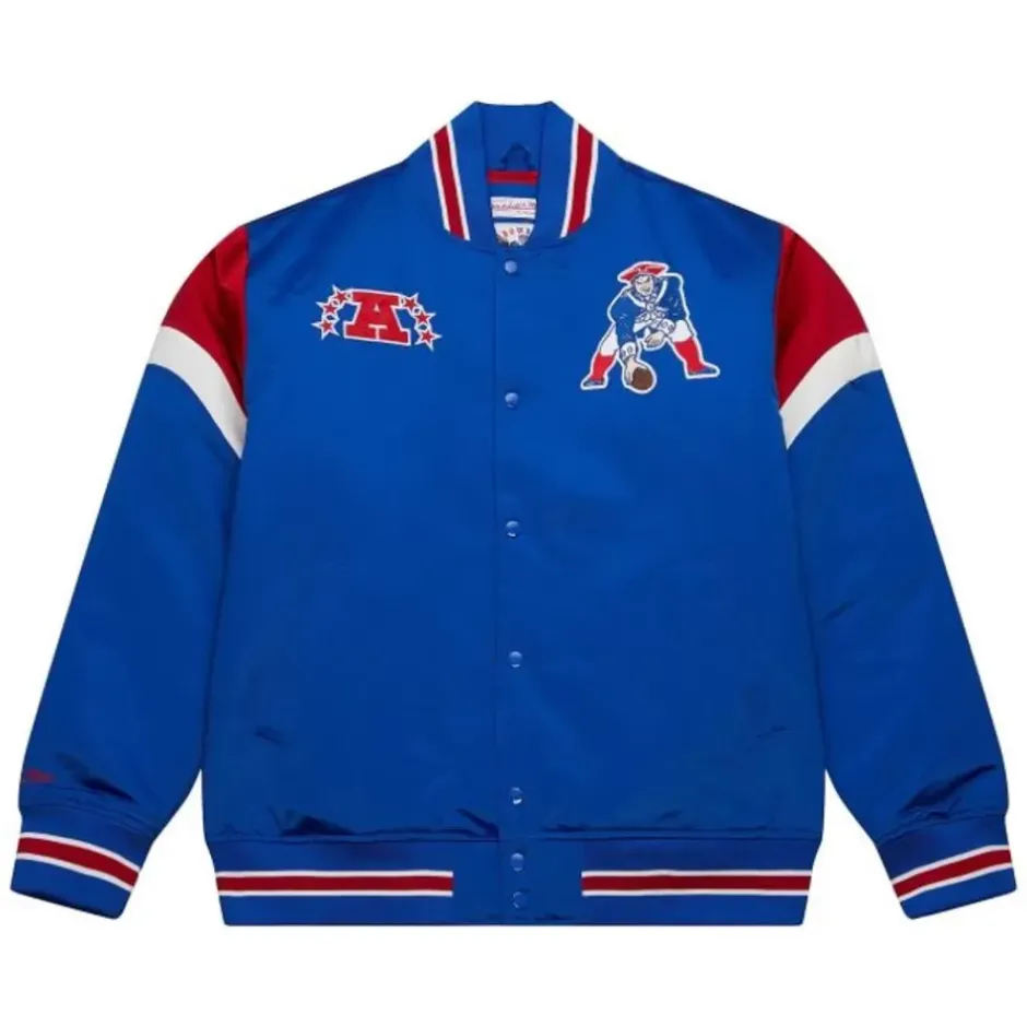 Men Mitchell & Ness Jackets & Outerwear-Heavyweight Satin Jacket New England Patriots