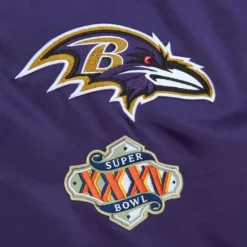 Men Mitchell & Ness Jackets & Outerwear-Heavyweight Satin Jacket Baltimore Ravens