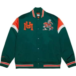 Men Mitchell & Ness Jackets & Outerwear-Heavyweight Satin Jacket University Of Miami