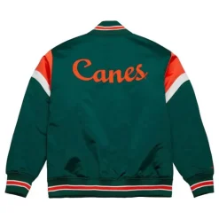 Men Mitchell & Ness Jackets & Outerwear-Heavyweight Satin Jacket University Of Miami