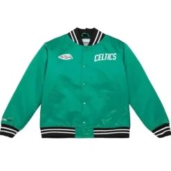 Men Mitchell & Ness Jackets & Outerwear-Heavyweight Satin Jacket Boston Celtics