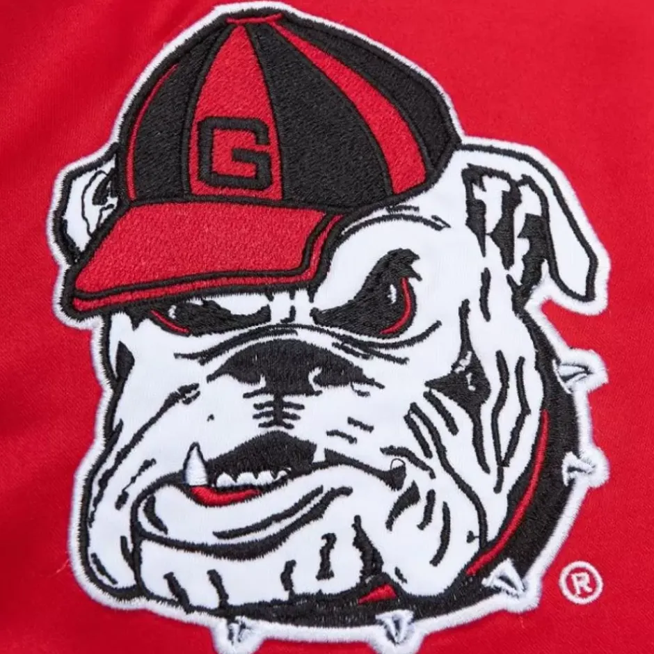 Men Mitchell & Ness Jackets & Outerwear-Heavyweight Satin Jacket University Of Georgia