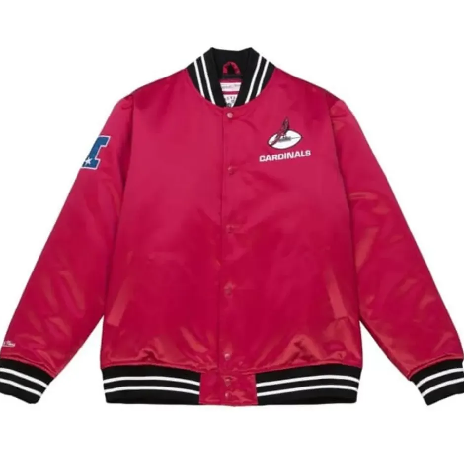 Men Mitchell & Ness Jackets & Outerwear-Heavyweight Satin Jacket Arizona Cardinals