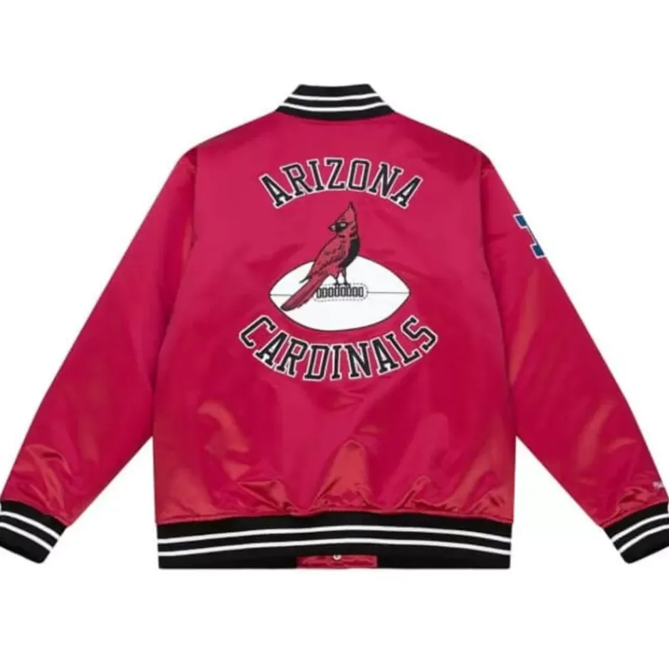 Men Mitchell & Ness Jackets & Outerwear-Heavyweight Satin Jacket Arizona Cardinals