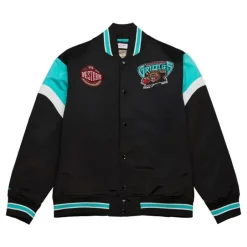 Men Mitchell & Ness Jackets & Outerwear-Heavyweight Satin Jacket Vancouver Grizzlies
