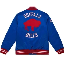 Men Mitchell & Ness Jackets & Outerwear-Heavyweight Satin Jacket Buffalo Bills