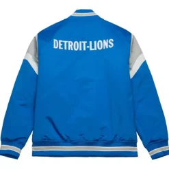Men Mitchell & Ness Jackets & Outerwear-Heavyweight Satin Jacket Detroit Lions
