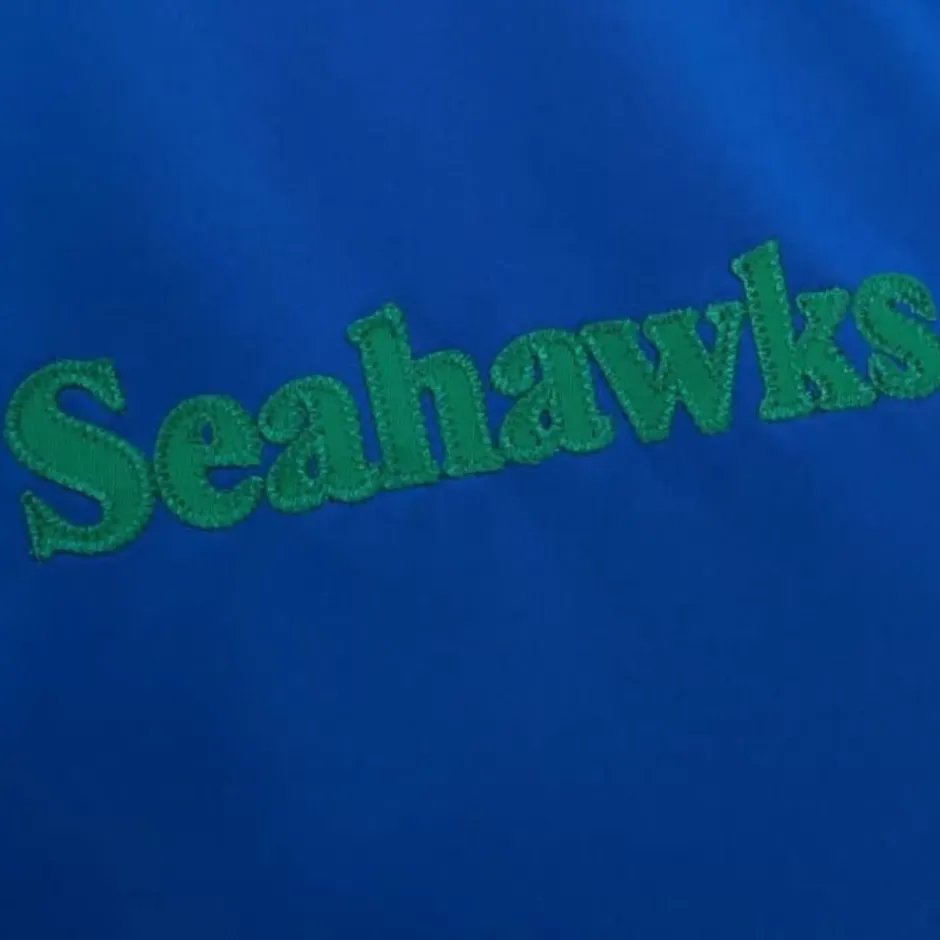 Men Mitchell & Ness Jackets & Outerwear-Heavyweight Satin Jacket Seattle Seahawks