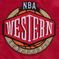 Men Mitchell & Ness Jackets & Outerwear-Heavyweight Satin Jacket Update All Star West