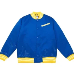 Men Mitchell & Ness Jackets & Outerwear-Heavyweight Satin Jacket Golden State Warriors