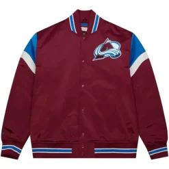 Men Mitchell & Ness Jackets & Outerwear-Heavyweight Satin Jacket Colorado Avalanche