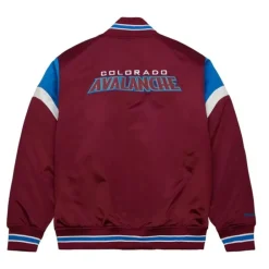 Men Mitchell & Ness Jackets & Outerwear-Heavyweight Satin Jacket Colorado Avalanche