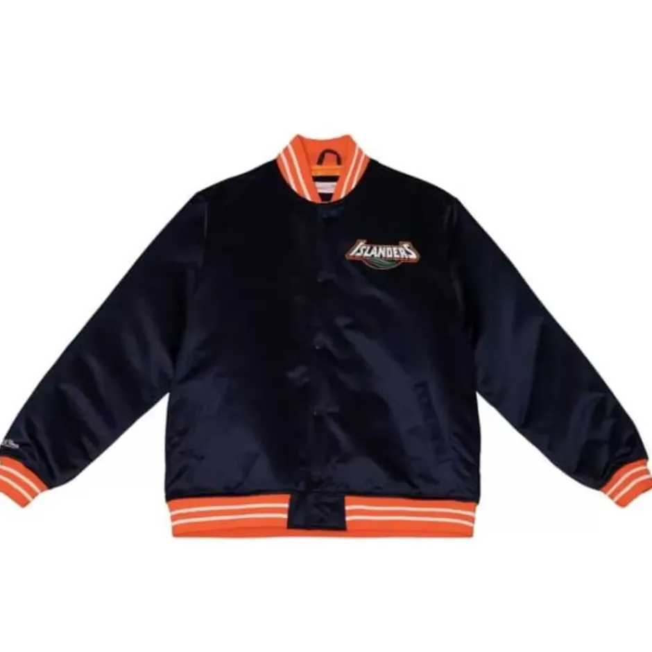Men Mitchell & Ness Jackets & Outerwear-Heavyweight Satin Jacket New York Islanders