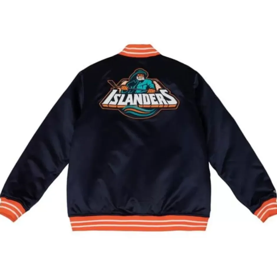 Men Mitchell & Ness Jackets & Outerwear-Heavyweight Satin Jacket New York Islanders
