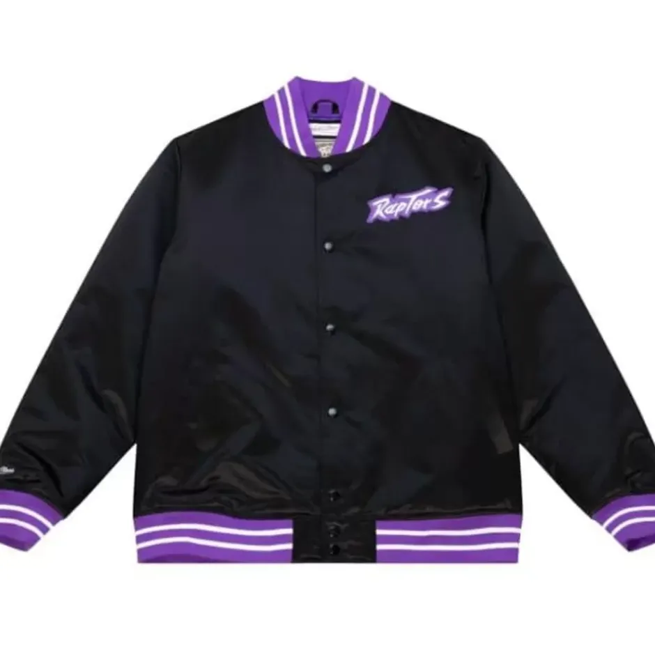 Men Mitchell & Ness Jackets & Outerwear-Heavyweight Satin Jacket Toronto Raptors