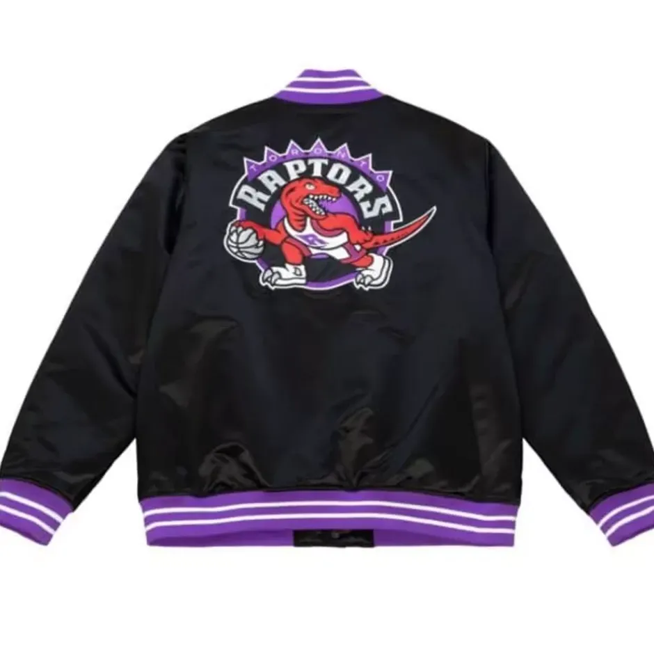 Men Mitchell & Ness Jackets & Outerwear-Heavyweight Satin Jacket Toronto Raptors