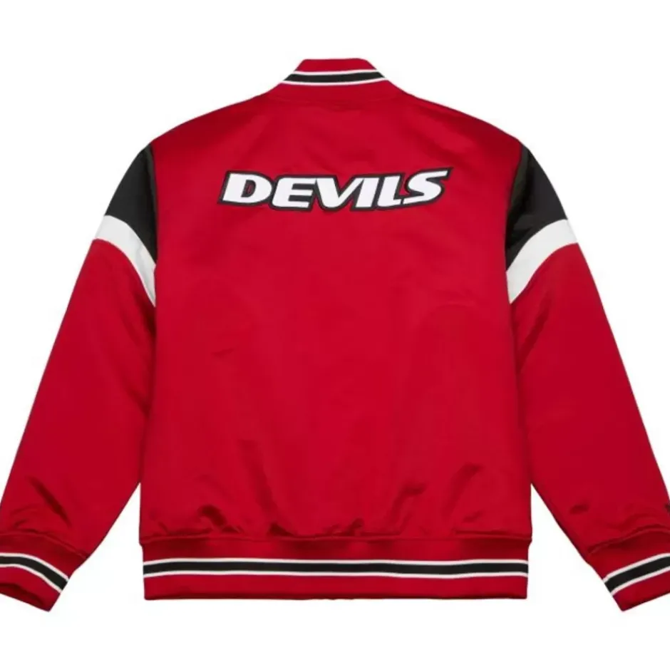 Men Mitchell & Ness Jackets & Outerwear-Heavyweight Satin Jacket New Jersey Devils