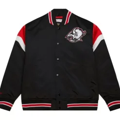 Men Mitchell & Ness Jackets & Outerwear-Heavyweight Satin Jacket Buffalo Sabres