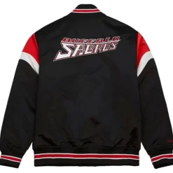 Men Mitchell & Ness Jackets & Outerwear-Heavyweight Satin Jacket Buffalo Sabres