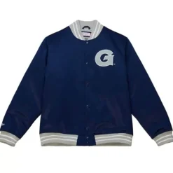 Men Mitchell & Ness Jackets & Outerwear-Heavyweight Satin Jacket Georgetown University