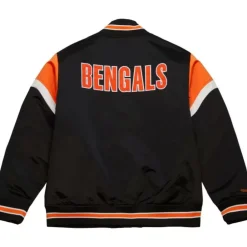 Men Mitchell & Ness Jackets & Outerwear-Heavyweight Satin Jacket Cincinnati Bengals