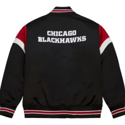 Men Mitchell & Ness Jackets & Outerwear-Heavyweight Satin Jacket Chicago Blackhawks