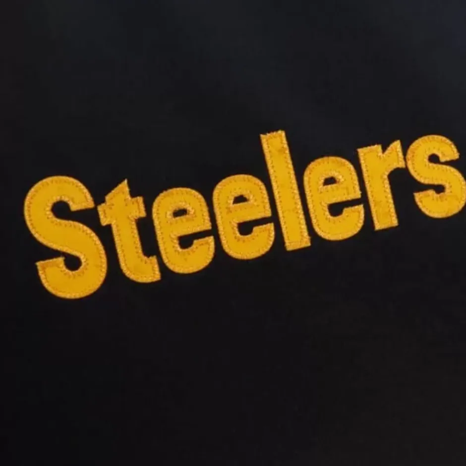 Men Mitchell & Ness Jackets & Outerwear-Heavyweight Satin Jacket Pittsburgh Steelers