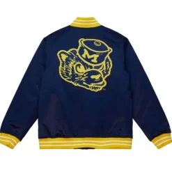 Men Mitchell & Ness Jackets & Outerwear-Heavyweight Satin Jacket University Of Michigan