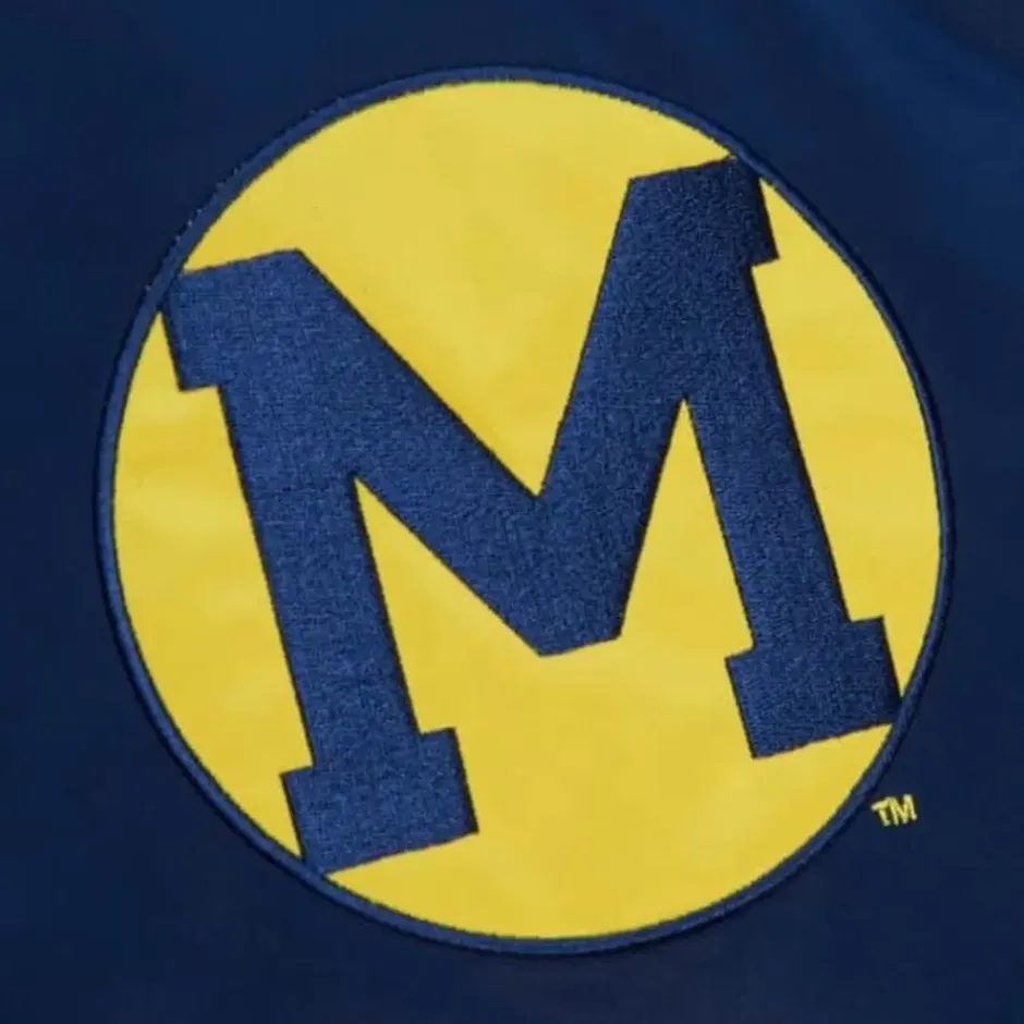 Men Mitchell & Ness Jackets & Outerwear-Heavyweight Satin Jacket University Of Michigan