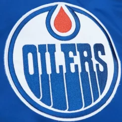 Men Mitchell & Ness Jackets & Outerwear-Heavyweight Satin Jacket Edmonton Oilers