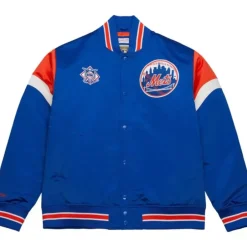 Men Mitchell & Ness Jackets & Outerwear-Heavyweight Satin Jacket New York Mets