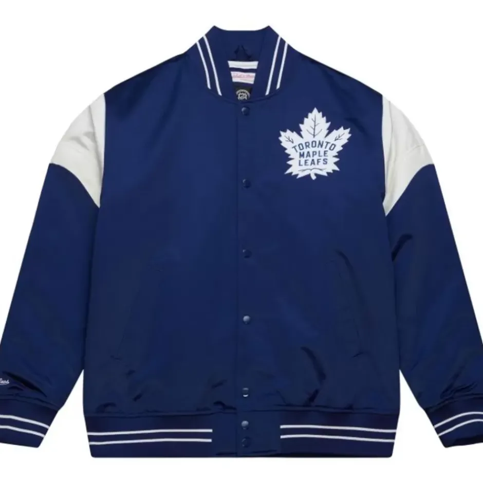 Men Mitchell & Ness Jackets & Outerwear-Heavyweight Satin Jacket Toronto Maple Leafs