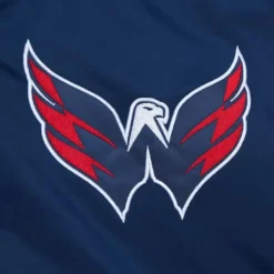 Men Mitchell & Ness Jackets & Outerwear-Heavyweight Satin Jacket Washington Capitals