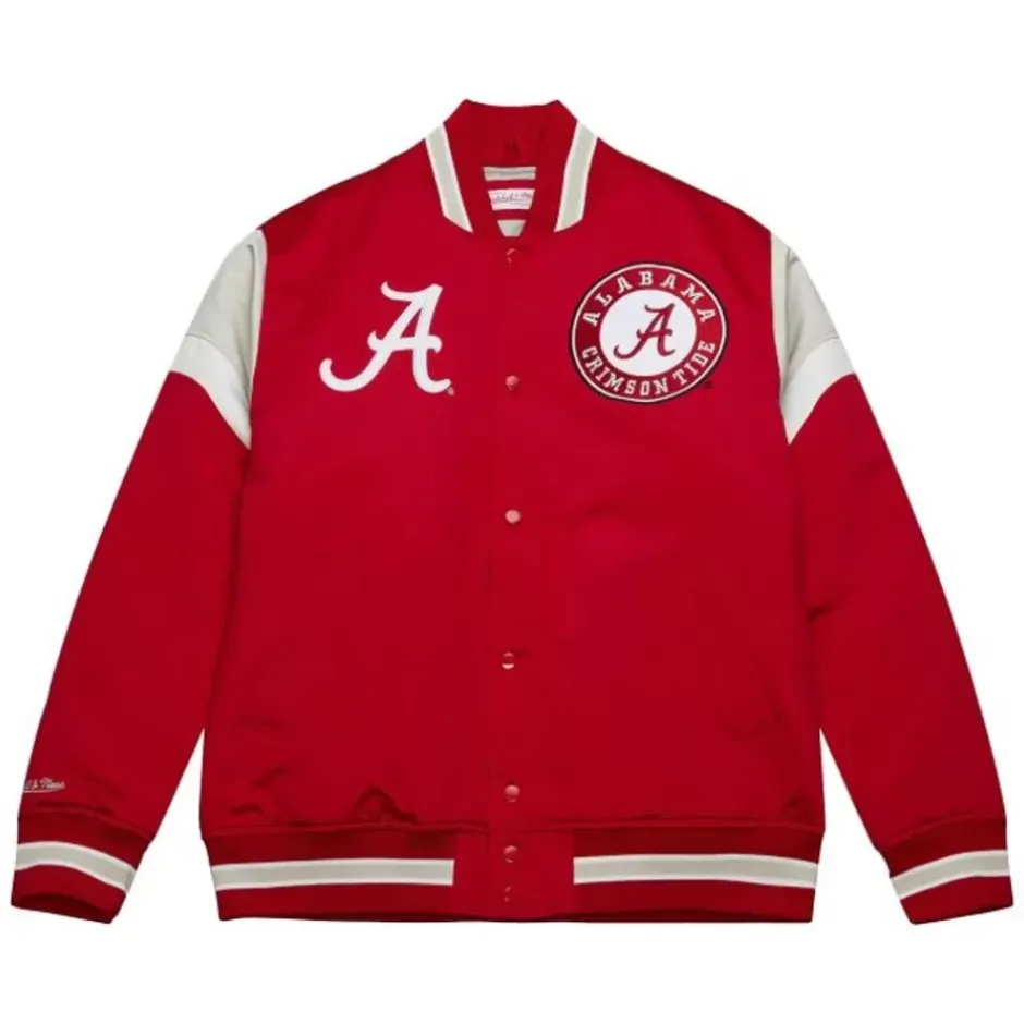 Men Mitchell & Ness Jackets & Outerwear-Heavyweight Satin Jacket University Of Alabama