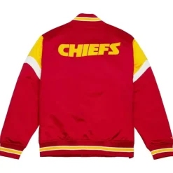 Men Mitchell & Ness Jackets & Outerwear-Heavyweight Satin Jacket Kansas City Chiefs