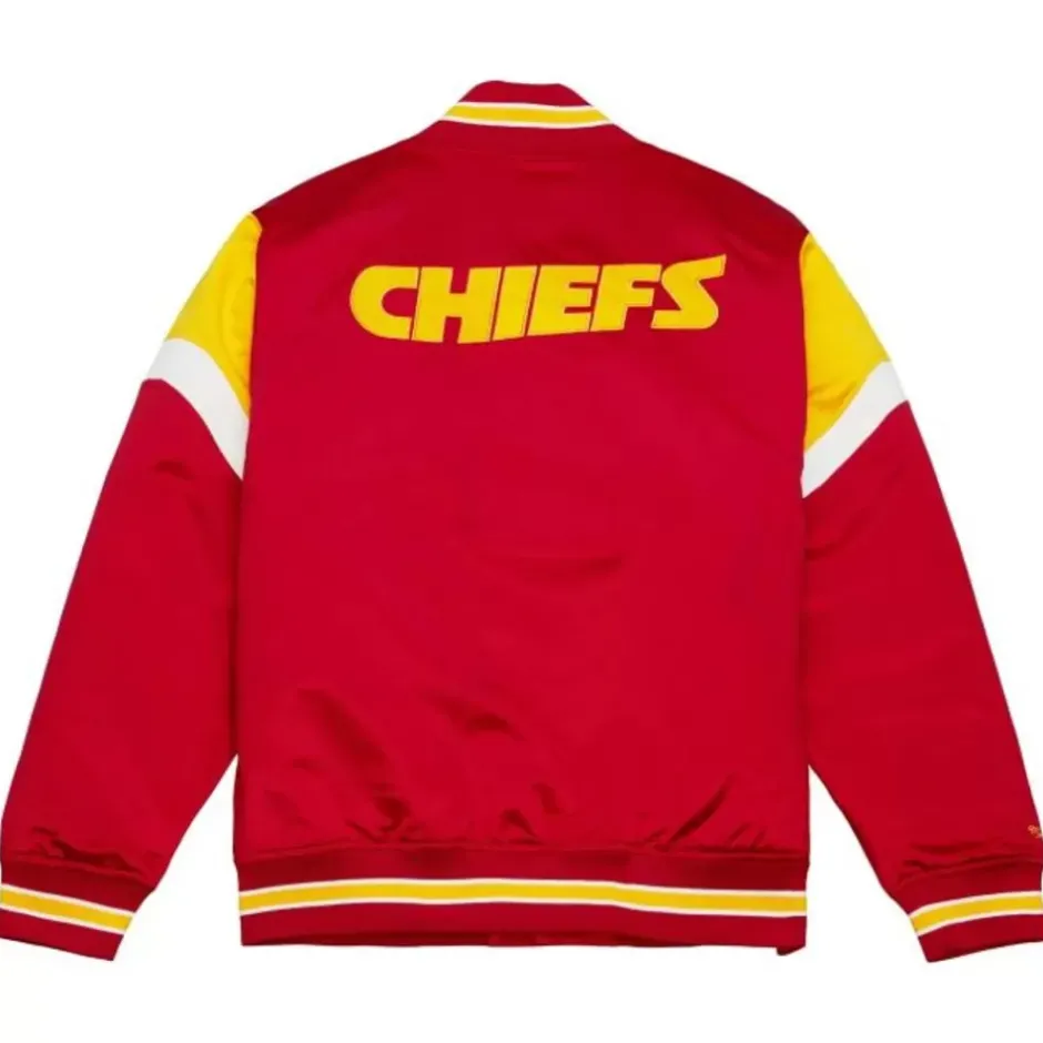 Men Mitchell & Ness Jackets & Outerwear-Heavyweight Satin Jacket Kansas City Chiefs