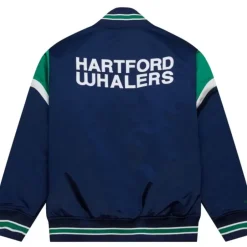 Men Mitchell & Ness Jackets & Outerwear-Heavyweight Satin Jacket Hartford Whalers