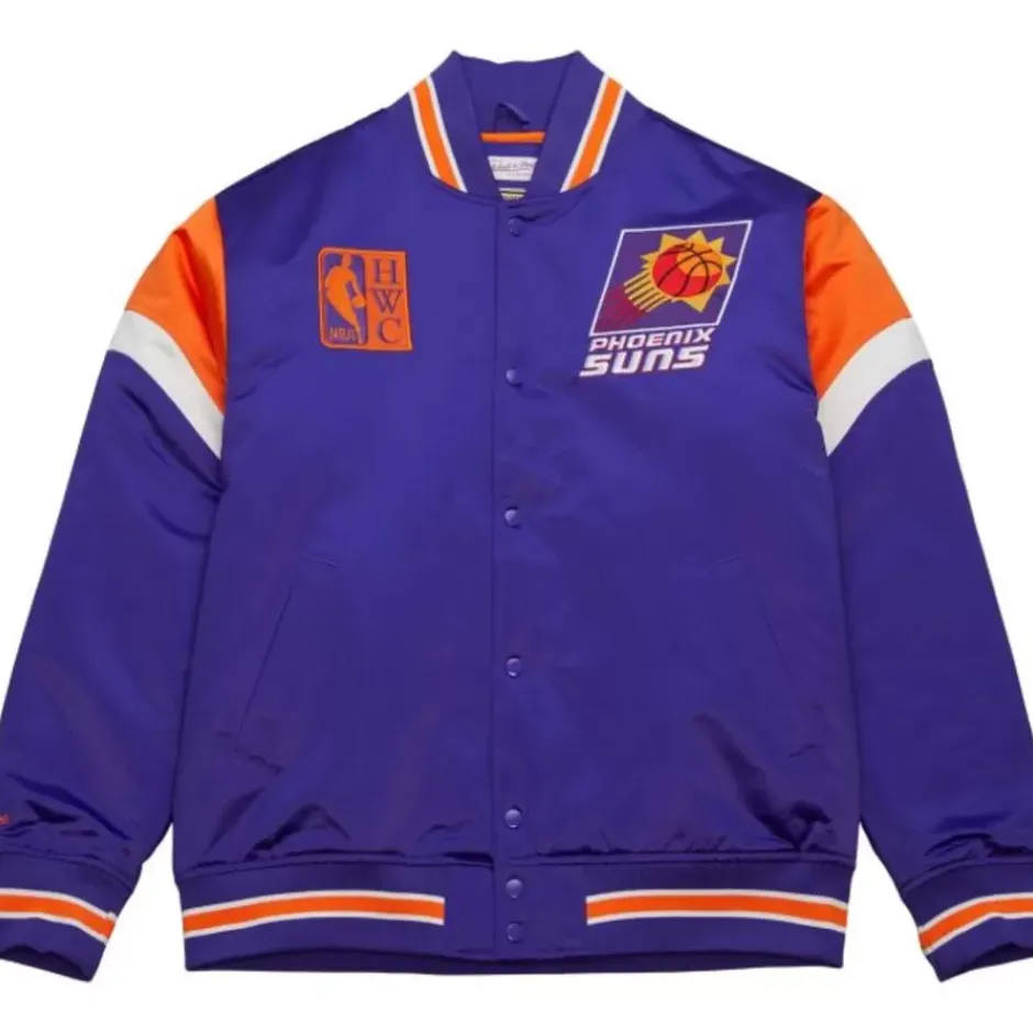 Men Mitchell & Ness Jackets & Outerwear-Heavyweight Satin Jacket Phoenix Suns