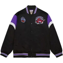 Men Mitchell & Ness Jackets & Outerwear-Heavyweight Satin Jacket Toronto Raptors