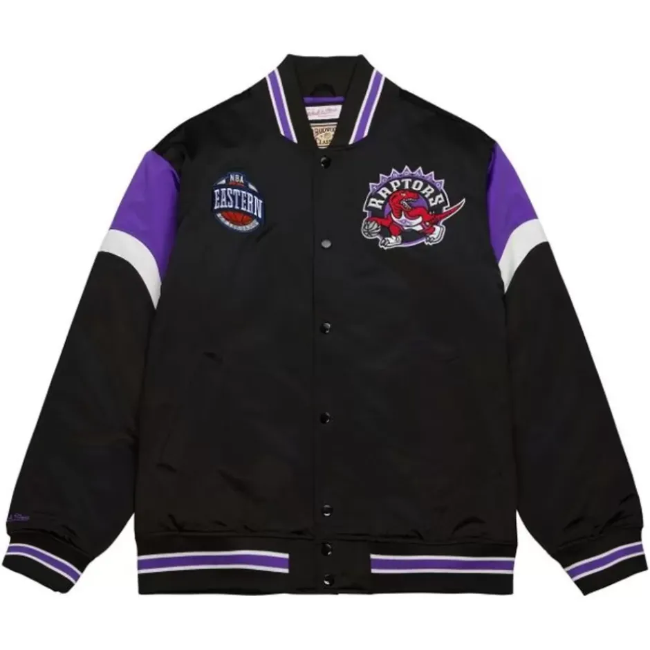 Men Mitchell & Ness Jackets & Outerwear-Heavyweight Satin Jacket Toronto Raptors