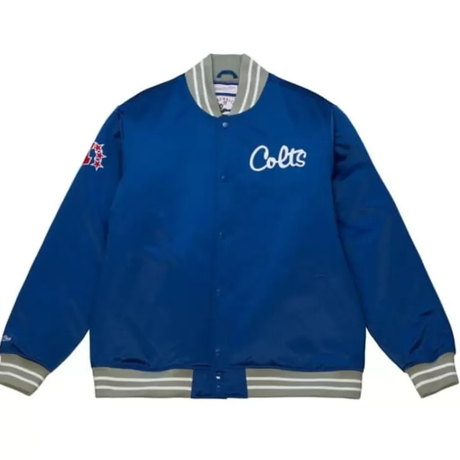 Men Mitchell & Ness Jackets & Outerwear-Heavyweight Satin Jacket Indianapolis Colts