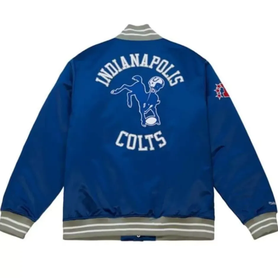 Men Mitchell & Ness Jackets & Outerwear-Heavyweight Satin Jacket Indianapolis Colts