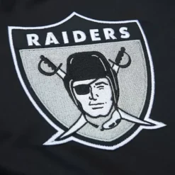 Men Mitchell & Ness Jackets & Outerwear-Heavyweight Satin Jacket Oakland Raiders