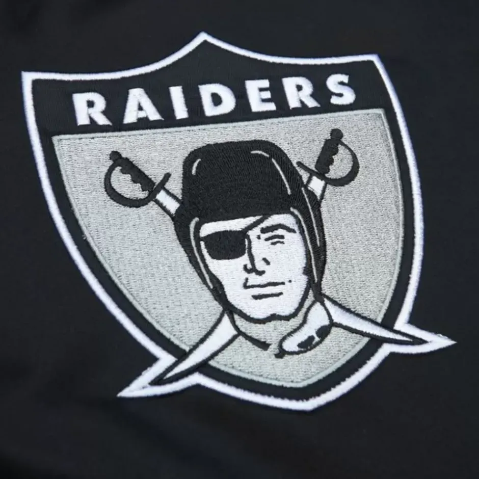 Men Mitchell & Ness Jackets & Outerwear-Heavyweight Satin Jacket Oakland Raiders