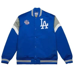 Men Mitchell & Ness Jackets & Outerwear-Heavyweight Satin Jacket Los Angeles Dodgers