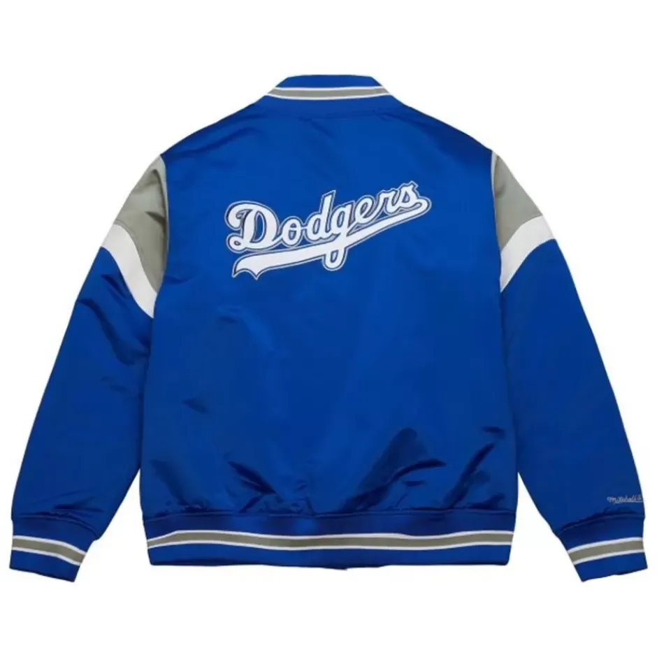Men Mitchell & Ness Jackets & Outerwear-Heavyweight Satin Jacket Los Angeles Dodgers