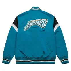 Men Mitchell & Ness Jackets & Outerwear-Heavyweight Satin Jacket Jacksonville Jaguars