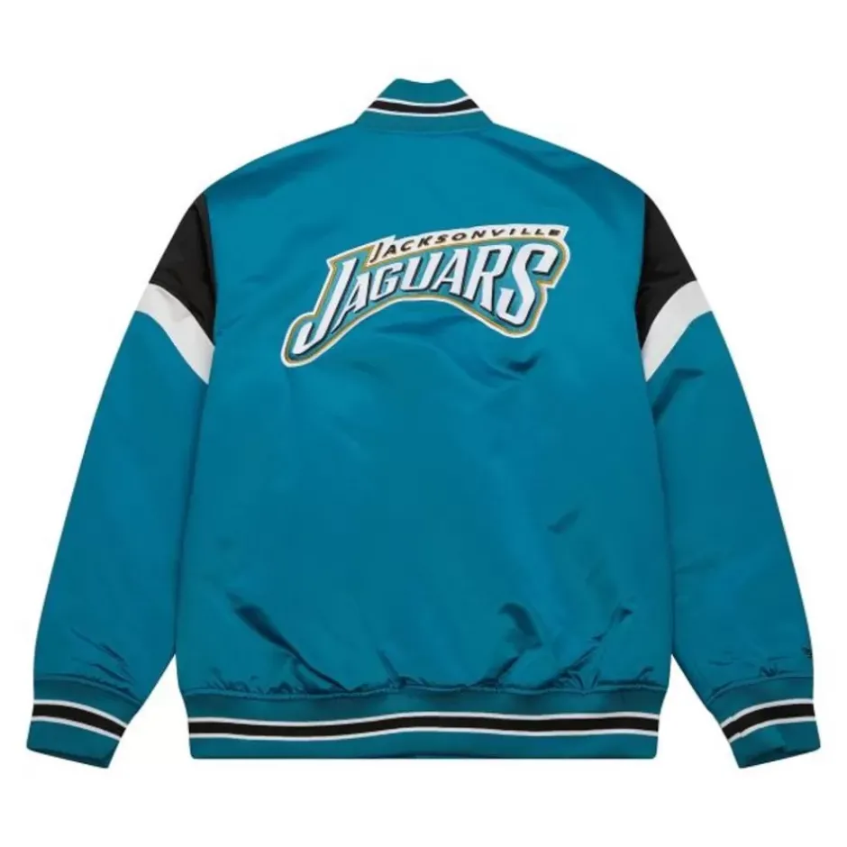 Men Mitchell & Ness Jackets & Outerwear-Heavyweight Satin Jacket Jacksonville Jaguars