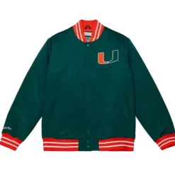 Men Mitchell & Ness Jackets & Outerwear-Heavyweight Satin Jacket University Of Miami